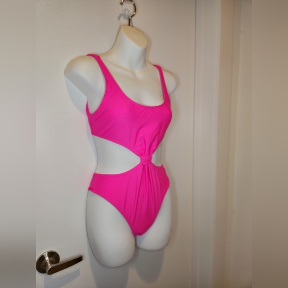 Hot pink cut out swimsuit - Picture 2 of 3